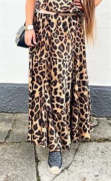 Leopard nederdel - taupe